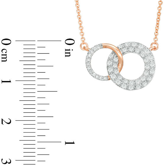 1/4 CT. T.w. Diamond Interlocking Circles Necklace in 14K Rose Gold