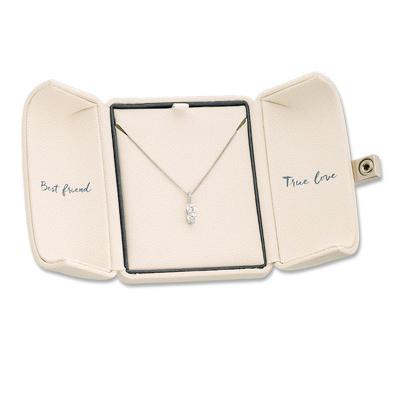 Main Image 3 of Ever Us® 1 CT. T.W. Two-Stone Diamond Pendant in 14K White Gold - 19"