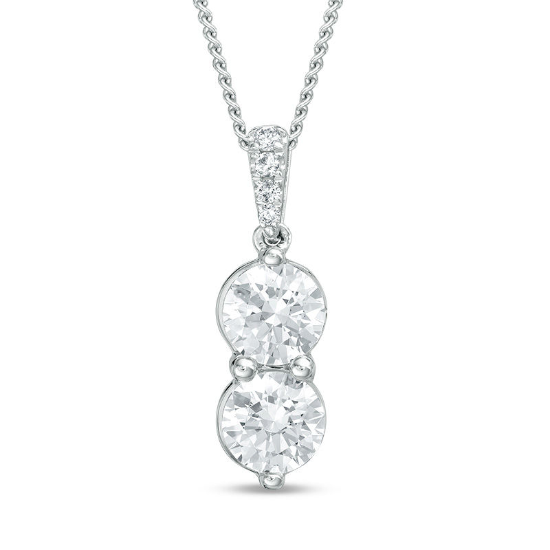 Ever Us® 1-1/2 CT. T.W. Two-Stone Diamond Pendant in 14K White Gold - 19"