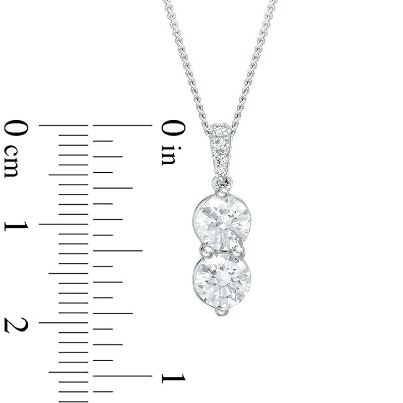 Ever Us® 1-1/2 CT. T.W. Two-Stone Diamond Pendant in 14K White Gold - 19"