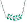 Thumbnail Image 1 of Marquise Lab-Created Emerald Vine Necklace in Sterling Silver - 17"