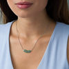 Thumbnail Image 2 of Marquise Lab-Created Emerald Vine Necklace in Sterling Silver - 17"