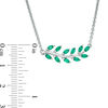 Thumbnail Image 3 of Marquise Lab-Created Emerald Vine Necklace in Sterling Silver - 17"