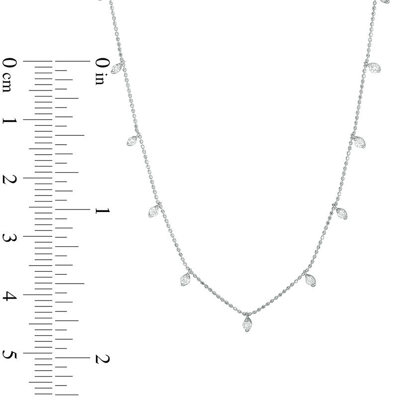 1/2 CT. T.W. Diamond Station Necklace in 14K White Gold