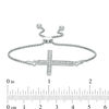 Thumbnail Image 2 of 1/10 CT. T.W. Diamond Cross Bolo Bracelet in Sterling Silver - 8.0"