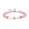 Thumbnail Image 1 of 6.0mm Mother-of-Pearl and Rose Quartz Inspirational Bead Bolo Bracelet in Sterling Silver and 10K Rose Gold - 9.0"