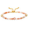 Thumbnail Image 1 of 6.0mm Moonstone Bead and Lab-Created White Sapphire Ball Bolo Bracelet in Sterling Silver and 10K Gold - 9.0"