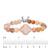 Thumbnail Image 2 of 14.0mm Clover-Shaped Rose Quartz and Pink Opal Bead Bolo Bracelet in Sterling Silver and 10K Rose Gold - 9.0"
