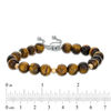 Thumbnail Image 2 of 8.0mm Tiger's Eye Bead Bolo Bracelet in Sterling Silver and 10K Gold - 9.0"