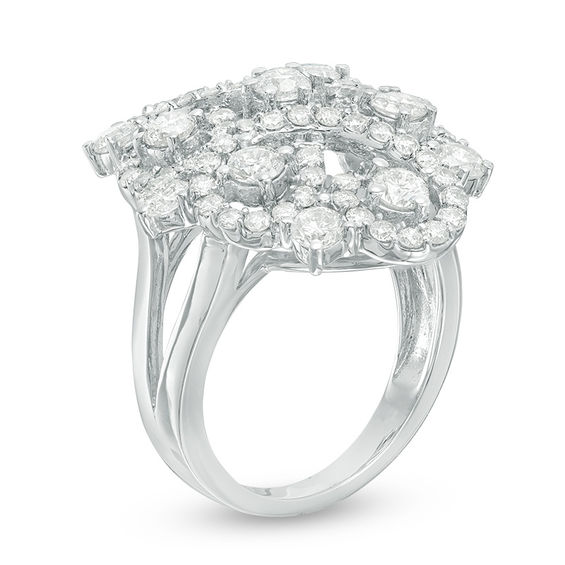 2-1/2 CT. T.w. Diamond Filigree Swirl Ring in 14K White Gold