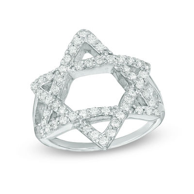 Bloomingdale's Diamond Star of David Ring in 14K White Gold, 0.30 ct. t.w.  - 100% Exclusive | Bloomingdale's
