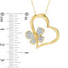 Thumbnail Image 1 of 1/8 CT. T.W. Diamond Butterfly Heart Pendant in 10K Gold