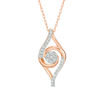 Thumbnail Image 1 of 1/6 CT. T.W. Composite Diamond Swirl Marquise Pendant in 10K Rose Gold