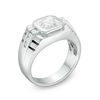 Thumbnail Image 1 of Men's 8.0mm Asscher-Cut Lab-Created White Sapphire Ring in Sterling Silver