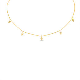 Diamond-Cut Dangle Bead Station Choker Necklace in 14K Gold - 16&quot;