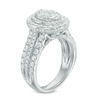 Thumbnail Image 1 of 2 CT. T.W. Quad Diamond Double Oval Frame Multi-Row Engagement Ring in 14K White Gold