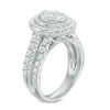 Thumbnail Image 2 of 2 CT. T.W. Quad Diamond Double Oval Frame Multi-Row Engagement Ring in 14K White Gold