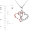 Thumbnail Image 4 of 1/5 CT. T.W. Diamond Interlocking Hearts Pendant and Stud Earrings Set in Sterling Silver with Rose Rhodium