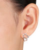 Thumbnail Image 3 of 1/5 CT. T.W. Diamond Interlocking Hearts Pendant and Stud Earrings Set in Sterling Silver with Rose Rhodium