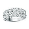 Thumbnail Image 1 of 1/3 CT. T.W. Diamond Multi-Row Weave Anniversary Band in Sterling Silver