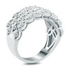 Thumbnail Image 2 of 1/3 CT. T.W. Diamond Multi-Row Weave Anniversary Band in Sterling Silver