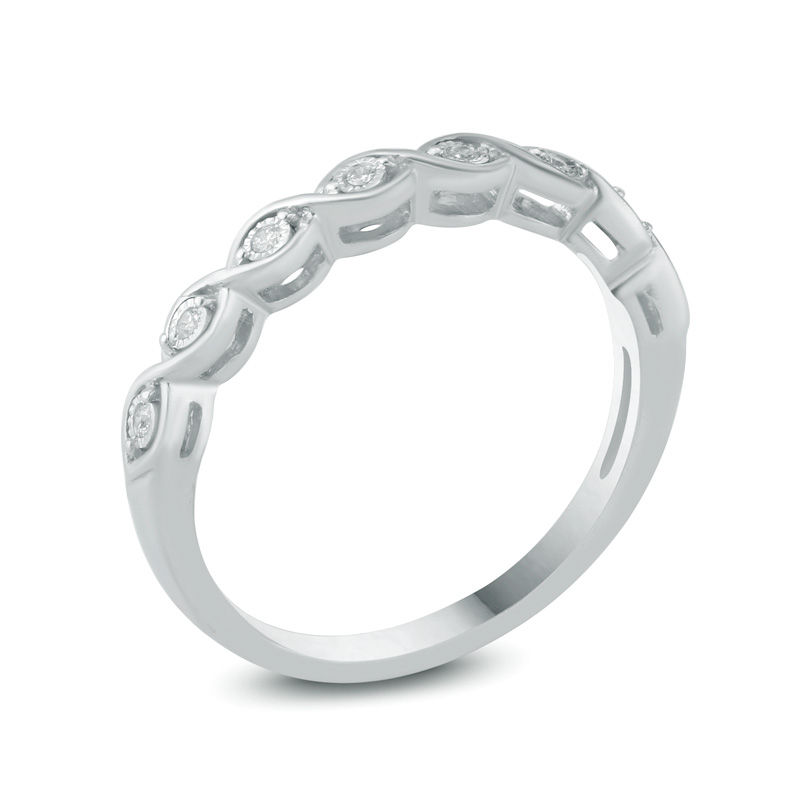 Diamond Accent Twist Anniversary Band in Sterling Silver