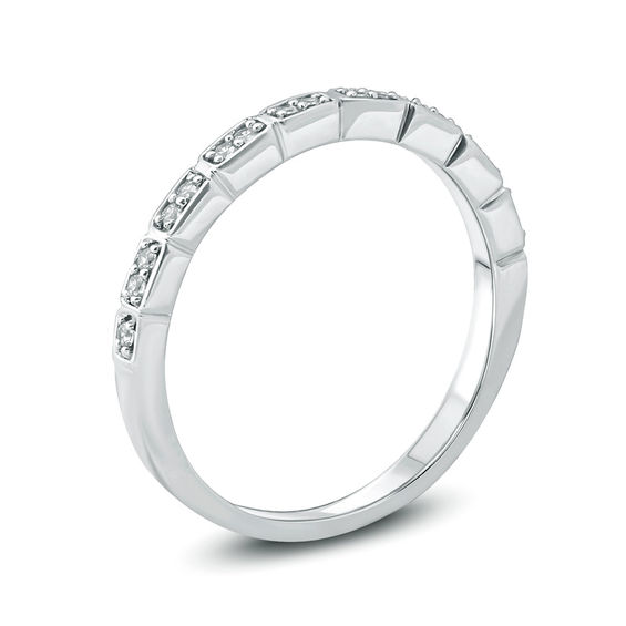 1/8 CT. T.w. Diamond Duos Anniversary Band in 10K White Gold