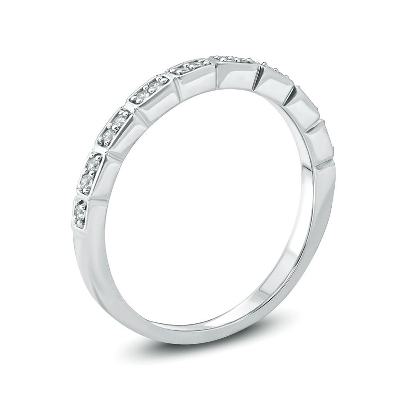 Main Image 2 of 1/8 CT. T.W. Diamond Duos Anniversary Band in 10K White Gold