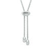 Thumbnail Image 1 of Vera Wang Love Collection 1/15 CT. T.W. Diamond Heart-Top Key Bolo Bracelet in Sterling Silver - 8.5"