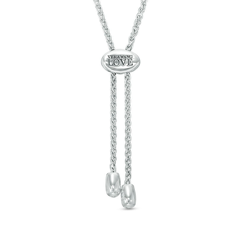 Vera Wang Love Collection 1/15 CT. T.W. Diamond Heart-Top Key Bolo Bracelet in Sterling Silver - 8.5"