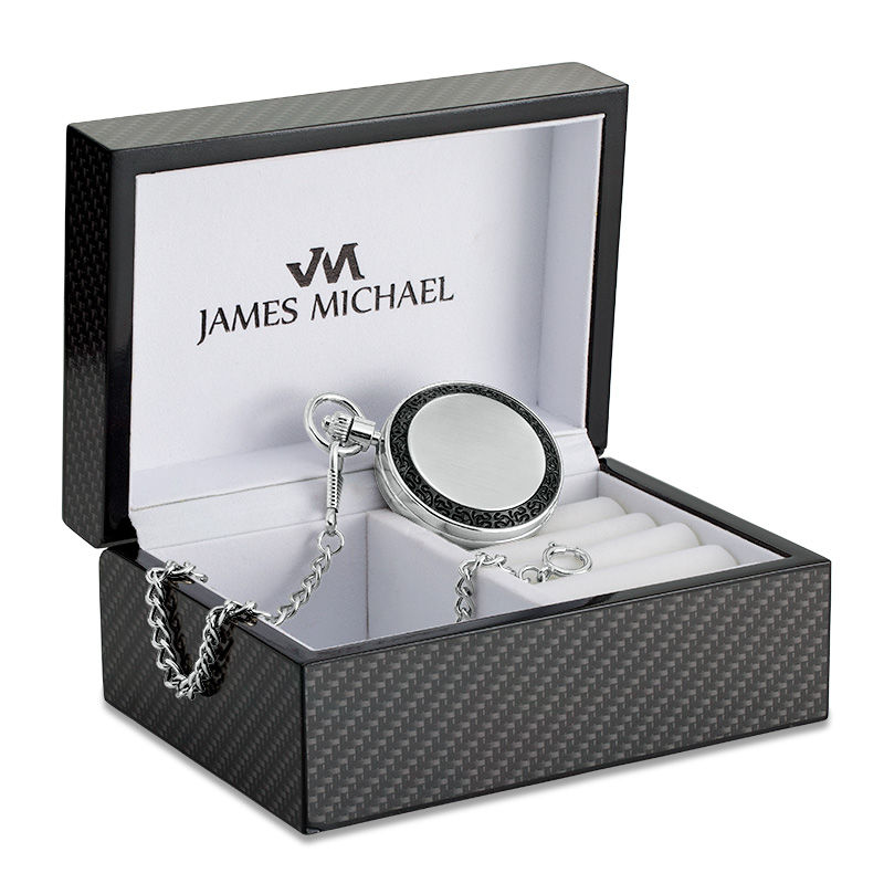 Main Image 2 of Men's James Michael Two-Tone Pocket Watch with Black Dial (Model: PMA181016C)