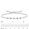Thumbnail Image 3 of Vera Wang Love Collection Blue Sapphire and 1/6 CT. T.W. Diamond Station Bolo Bracelet in Sterling Silver - 8.0"