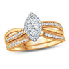 Thumbnail Image 1 of 1/3 CT. T.W. Composite Diamond Marquise Frame Vintage Style Split Shank Bridal Set in 10K Gold