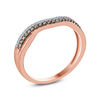 Thumbnail Image 2 of 1/4 CT. T.W. Champagne and White Diamond Split Contour Band in 10K Rose Gold with Black Rhodium