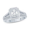 Thumbnail Image 1 of 3/8 CT. T.W. Composite Diamond Rectangle Frame Split Shank Bridal Set in 10K White Gold