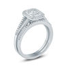 Thumbnail Image 2 of 3/8 CT. T.W. Composite Diamond Rectangle Frame Split Shank Bridal Set in 10K White Gold