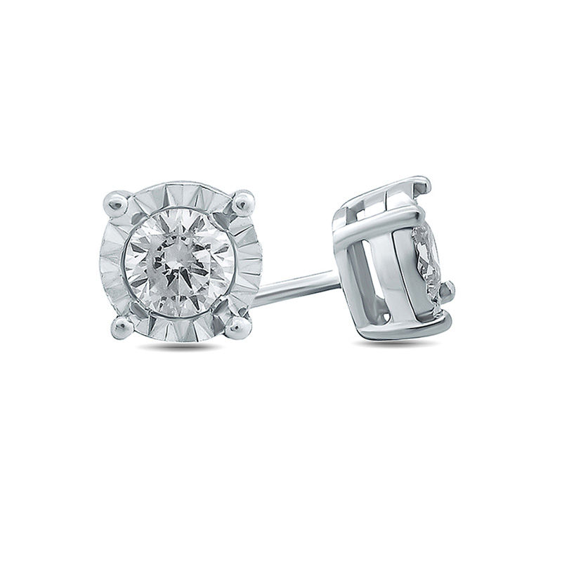 Main Image 1 of 1/4 CT. T.W. Diamond Solitaire Stud Earrings in 10K White Gold