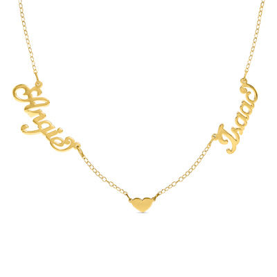 2 name necklace gold