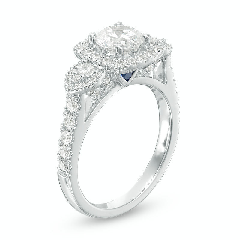 Main Image 2 of Vera Wang Love Collection 1-3/4 CT. T.W. Diamond Frame Three Stone Engagement Ring in 14K White Gold