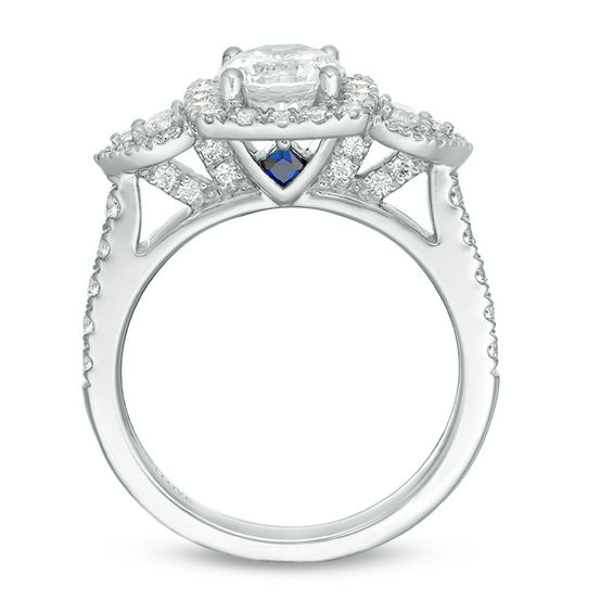 Vera Wang Love Collection 1-3/4 CT. T.w. Diamond Frame Three Stone Engagement Ring in 14K White Gold
