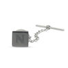 Thumbnail Image 1 of Men's Engravable Square Tie Tack in Brass with Gunmetal Grey Electroplate (1 Initial)