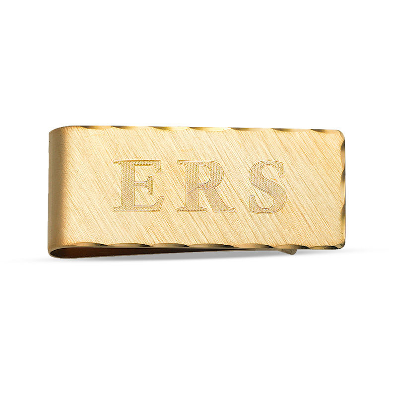 Men's DiamondCut Money Clip in Sterling Silver with 18K Gold