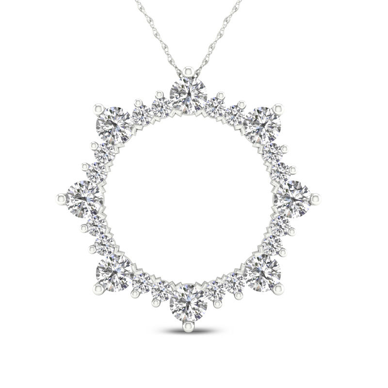 1 Ct T W Diamond Open Sunburst Pendant In 10k White Gold Zales