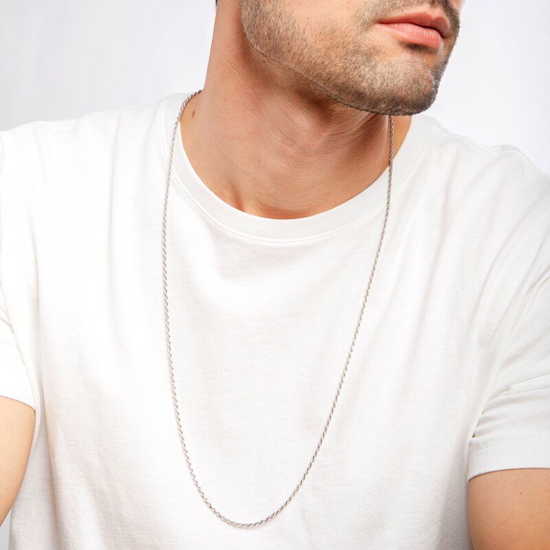 Main Image 2 of 050 Gauge Rope Chain Necklace in Sterling Silver - 30"