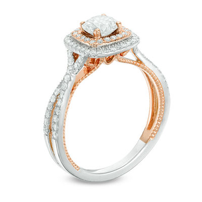split shank engagement ring on finger