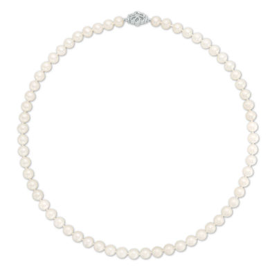 Pearl Necklace with Silver Cross – Nialaya Jewelry