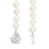 Thumbnail Image 2 of Vera Wang Love Collection 6.5 - 7.0mm Cultured Freshwater Pearl 1/15 CT. T.W. Diamond Strand Necklace in Sterling Silver
