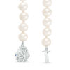 Thumbnail Image 2 of Vera Wang Love Collection 6.5-7.0mm Freshwater Cultured Pearl  1/15 CT. T.W. Diamond Strand Bracelet in Sterling Silver