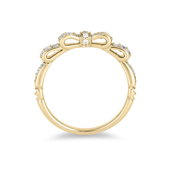 Enchanted Disney Snow White 1/4 CT. T.w. Diamond Bow Wedding Band in 14K Gold