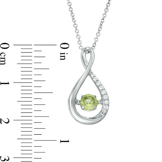 4.5mm Peridot and Lab-Created White Sapphire Infinity Pendant in Sterling Silver